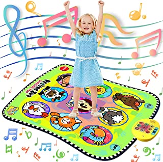 LOMEVE Dance Mat for 3-10-Year-Old Girls，5 Game Modes Including 3 Challenge Levels， Dance Mat for Kids Ages 4-8， Christmas Birthday Princess Party Toys Gifts for Girls(36.6"X35.4")
