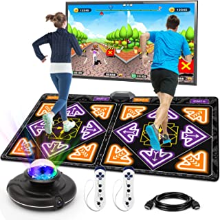 FanFun Electronic Dance Mat with Wireless Handle and Disco Light for Adults & Kids,HDMI TV Multi-Function Pad Support Yoga,Fitness,Physical Games and HD Camera Games