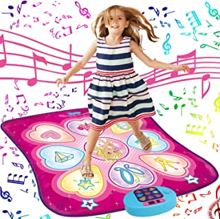 SUNLIN Dance Mat - Dance Mixer Rhythm Step Play Mat - Dance Game Toy Gift for Kids Girls Boys - Dance Pad with LED Lights, Adjustable Volume, Built-in Music, 3 Challenge Levels (35.4"X36.6")