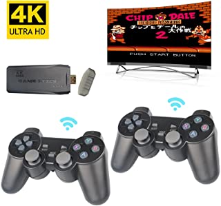 Nickdocr Wireless Retro Game Console, Plug and Play Video Game Stick Built in 10000+ Games,9 Classic Emulators, 4K High Definition HDMI Output for TV with Dual 2.4G Wireless Controllers