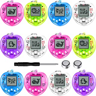 12 Pieces Virtual Electronic Digital Pets Keychain Game Virtual PET 90s Toys Pocket Pet Keychain Nostalgia Digital Pet Electronic Pets Nano Pet Retro Pets Handheld Game Machine for Boys Girls Adults