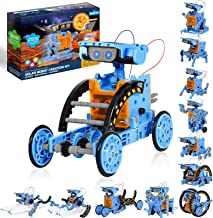 Sillbird 12-in-1 Solar Robot Toys,STEM Project for Kids Aged 8-12,Solar and Cell Powered Dual Drive Motor DIY Building Science Experiment Kit Gifts for Boys and Girls(190 Pieces)