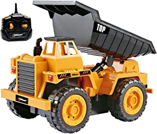 Top Race 5 Channel Fully Functional RC Dump Truck My First RC Construction Truck Kids Size Designed for Small Hands, TR-112S