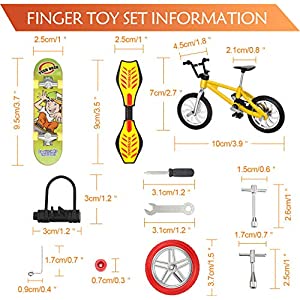 29 Pieces Mini Finger Toys Set Finger Skateboards Finger Bikes Tiny Swing Board Fingertip Movement Party Favors Replacement Wheels and Tools Valentine Gift for Kids