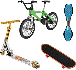 Hotusi Mini Finger Sports Skateboards/Bikes/Swing Boards/ Scooter Set for Party Favors Educational Finger Toy(4 Pcs)