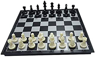 ZCQS 12.6'' Square Black/White Chess Set Magnet Chess Pieces Folding Kids Chess Board Travel Board Games Gifts for Children Educational Toys and Adults