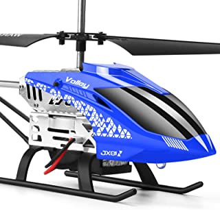 RC Helicopters, Mini Remote Control Helicopter with Altitude Hold, One-Key Take-Off/Landing, Gyro Stabilizer, 3.5 CH, 2 Rechargeable Batteries, LED Light for Indoor to Fly for Kids and Beginners(Blue)
