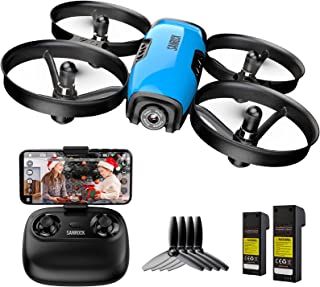 SANROCK U61W Drone with Camera for Kids Adult Beginner 720P HD & 2 Batteries, Mini Drone Toy Gift for Boy Girl WiFi FPV RC Quadcopter, Waypoints Fly, Headless Mode, Altitude Hold, Emergency Stop, Blue