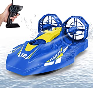Remote Control Boat for Boys 5-12 Years Old, Designed to Play on Pool and Lake, Cool RC Boat Toy Gift for Kids, Rechargeable, Blue