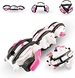 Birthday Gifts for Girls Boys Outdoor Summer Toys Remote Control Snake, HCTENGIINE RC Stunt Snake 360° roll Rotation Snake Toy，2 Batteries for 30+min ，Toys for 6+ Teen Girls, Pink