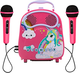 NA Kids Karaoke Machine for Girls Boys with 2 Microphones Toddlers Bluetooth Karaoke Toy for Singing Portable Children Karaoke Speaker with Voice Changer for Christmas Holiday Birthday Gift