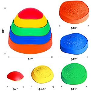 OMNISAFE Balance Stepping Stones for Kids, Non-Slip Textured