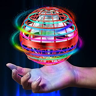 AMERFIST Flying Ball Toys, Hover Orb, 2022 Magic Controller Mini Drone, Boomerang Spinner 360 Rotating Spinning UFO Safe for Kids Adults (Red)