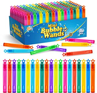 200 Pieces Mini Bubble Wands,Bubble Party Favors Assortment Toys for Kids,Themed Birthday, Halloween, Goodie Bags, Carnival Prizes, Wedding, Bubble Maker Toys for Kids,Outdoor Gifts for Girls & Boys
