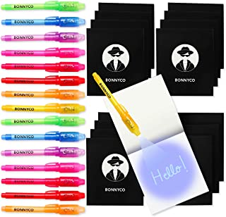 Invisible Ink Pen and Notebook, Pack of 16 - BONNYCO | Party Favors for Kids Birthday | Spy Pen Party Supplies, Pinata Stuffers, Prizes for Kids | Magic Pen Birthday Party Favors, Prizes for Students