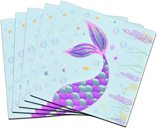 WERNNSAI 50PCS Mermaid Party Luncheon Napkins - Mermaid Party Supplies Disposable Cocktail Dinner Paper Napkins for Baby Shower Birthday Under the Sea Pool Party