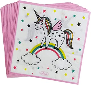 24 pcs Unicorn Napkins for Boys Girls Birthday Decoration,Unicorn Party Supplies for Baby Shower Unicorn Tableware Disposable Paper Napkins