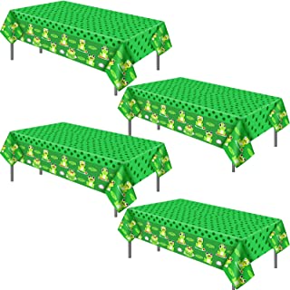 Frog Party Tablecloths Frog Plastic Table Cover Frog Themed Birthday Table Cloth Frog Birthday Decorations Cute Cartoon Kids' Party Tablecovers for Kitchen Party Supplies, 86.6 x 51.2 Inch (4)