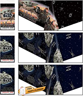 Unique Mandalorian Star Wars Table Covers Party Bundle | 3 Count | Kids Birthday Party Officially Licensed by Unique