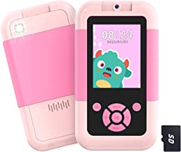 Eltrynic Kids Phone Christmas Birthday Gifts for Girls Children Ages 3-6, Portable MP3 Player for Kids, Toddler Learning Toy for 3 4 5 6 7 8 Year Old Girl (Pink)