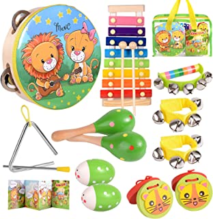 OATHX Baby Musical Toys for Toddlers 1-3-5 Kids'Drum Percussion Instruments Music Set Xylophone Tambourine Maracas Sensory & Learning Toys 6 8 9 10 12 18 Months Old Boys Girls Gifts