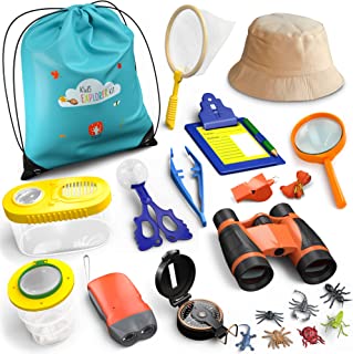 Learning Hands Outdoor Explorer Kit for Kids - 22 Pcs Bug Catching Kit & Nature Exploration Toys, Bug Catcher, Kids Binoculars, Compass Hiking, Magnifying Glass, Flashlight