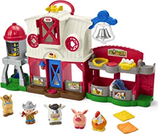 Fisher-Price Little People Farm Toy, Toddler Playset with Lights Sounds and Smart Stages Learning Content, Frustration-Free Packaging​