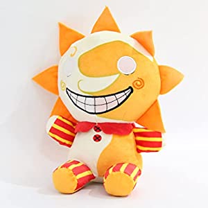 2PCS Sundrop and Moondrop FNAF Plush Toy Cartoon Clown Plush Toys Sundrop FNAF Figure Cartoon Stuffed Plush for Boys and Girls Fans Birthday Gifts