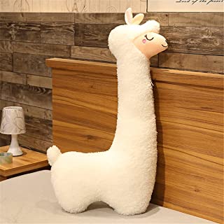 Deaboat 40" Giant Alpaca Plush Pillow Llama Stuffed Animal Toys Llama Long Body Plushie Home Decor for Girls Kids Adults (White, 40inch)