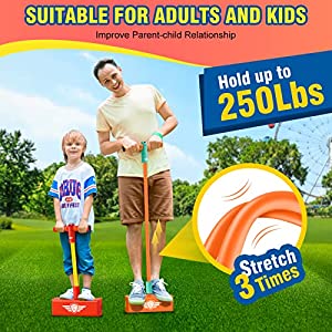 HCHILDHOOD Pogo Stick for Kids Foam Pogo Jumper Load-Bearing Ups to 250lbs Help Kids Grow Taller Fun and Safe Outdoor Toys for 3-12 Years Old Boys Girls (Red)