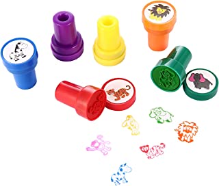 Animals Stamps for Kids, LUCKYBIRD Animal Self Ink Stamps/Plastic Fun Stamps for Kids, 6 Count