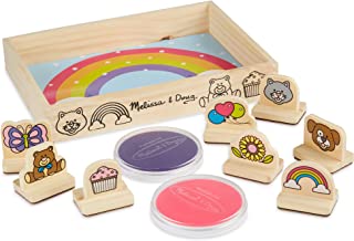 Melissa & Doug My First Wooden Stamp Set Favorites (8 Stamps with Handles, 2 Washable Ink Pads)
