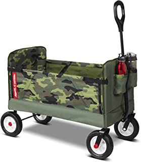 Radio Flyer 3-in-1 Camo Folding Wagon for Kids, Garden, & Cargo, Green Collapsible Wagon