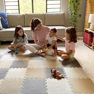 MioTetto Soft Non-Toxic Foam Baby Play Mat | Toddler Playmat | Colorful Jigsaw Puzzle Play Mat | 16 Squares Foam Floor Mats for Kids & Babies | EVA Foam Interlocking Tiles for Gym, Nursery, Playroom