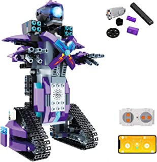 STEM Building Block Toy RC Robot for Kids, aukfa App Controlled & Remote Control Robotic Toy for Boys and Girls, Engineering Educational Build Kit,  Early Learning Birthday Gift for 8 Years and Up