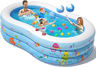 Peradix Kiddie Pool Inflatable Pool for Kids and Adults, Family Swimming Pool, Outdoor Baby Water Blow Up Pool, Backyard Garden Water Pool Toys for Children, Full-Sized Large Blow Up Wading Pools