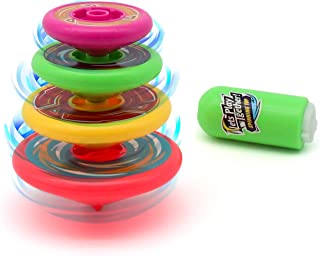 Spinning Tops for Kids, Super Stacking Tops, Stackable Spinning Tops with a Launcher, Party Favors for Boys and Girls
