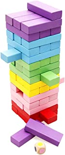 Lewo Wooden Stacking Board Games Building Blocks for Kids Boys Girls- 48 Pieces