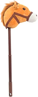 Linzy Hobby Horse, Galloping Sounds with Adjustable Telescopic Stick, Brown 36"