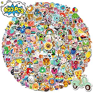 600 Pcs Cute Stickers for Kids, Water Bottle Stickers, Vinyl Aesthetic  Stickers, Waterproof Stickers for Laptop