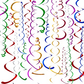 Bememo 84 Pieces Hanging Swirls Whirls Party Decoration for Birthday Baby Shower St. Patrick's Day Easter Mothers Day Graduation Wedding Celebration Tea Party
