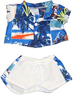 Hawaiian Shirt and Shorts Teddy Bear Clothes Fits Most 14"-18" Build-A-Bear and Make Your Own Stuffed Animals