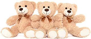 MorisMos 3 Packs Teddy Bear Stuffed Animals Plush - Cute Plush Toys in 3 Teddy Bears - 3 Pcs Little Bear Stuffed Animals - 13.5 Inches Height (Light Brown, 13.5 Inches)