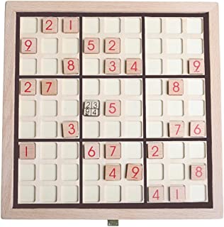 Yuri's Toys Wooden Sudoku Board Games with Mini Number Pieces Thinking Tiles, Sudoku Puzzle Game, Math Brain Thinking Learning Game for Adults and Kids