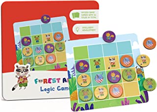 NOOLY Sudoku Puzzle Game Toys, Magnetic Sudoku Logical Thinking Games Educational Toys for Kid PW0416 (Logic Game-Forest Animal)