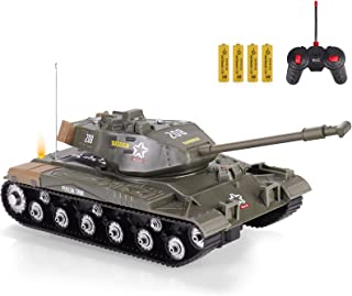 ele ELEOPTION Remote Control RC Tank with Rotating Turret and Sound Tank Toy Gift for Kids Boys Girls 3 4 5 6 7 8 Years Army Tanks Military Toys