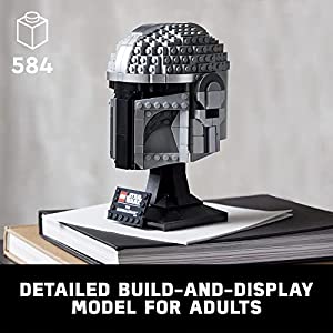 LEGO Star Wars The Mandalorian Helmet 75328 Creative Building Kit for Adults; Collectible Build-and-Display Model; Fun, Birthday Present or Surprise Treat for Fans (584 Pieces)