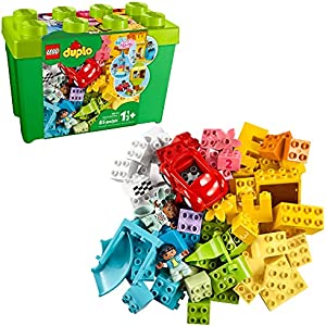 LEGO DUPLO Classic Deluxe Brick Box 10914 Starter Set with Storage Box, Great Educational Toy for Toddlers 18 Months and up (85 Pieces)
