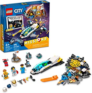 LEGO City Mars Spacecraft Exploration Missions 60354 Interactive Digital Building Toy Set for Kids, Boys, and Girls Ages 6+; Adveturous Playset (298 Pieces)
