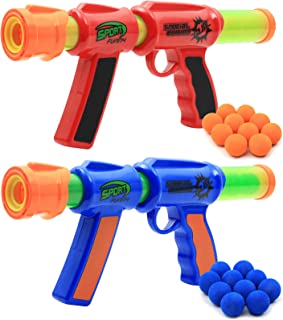 Kiddie Play Toy Foam Blasters & Guns Atomic Power Popper Ball Guns for Kids Air Shooter with Foam Balls (Pack of 2 Guns)